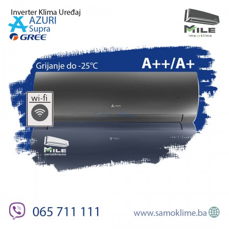 Azuri Supra crna AZURI-WO50VG inverter klima uređaj 18 -25°C Velika