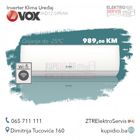 Inverter klima uređaj VOX IHD12-SIPMW -25 Velika